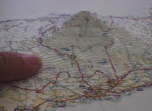 韓国積層立体地図模型写真