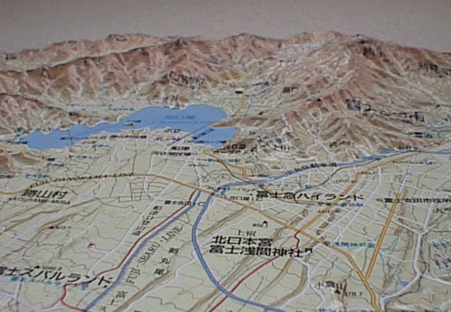 富士山立体地図拡大写真