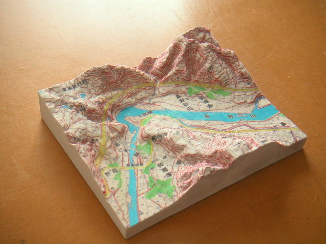 数値地図(地図画像）による立体地図製作事例写真