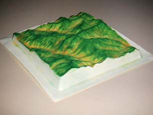 日本の名峰、日本百名山レリーフマップ立体地図エアブラシによる着色例