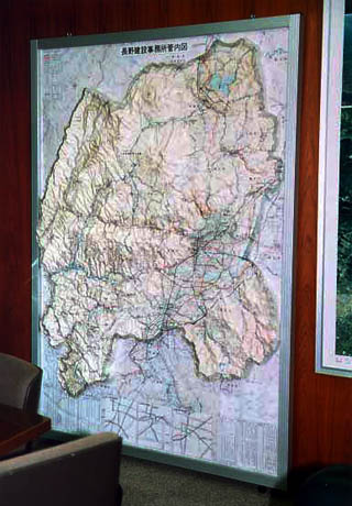 長野県管内図立体地図製作例