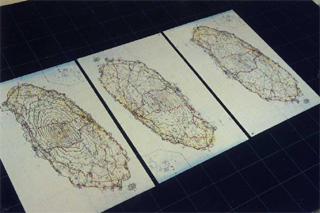 積層立体地図の製作、材料写真