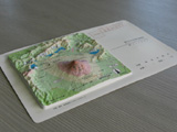 富士山立体ハガキ 地図グラデーションバージョン写真