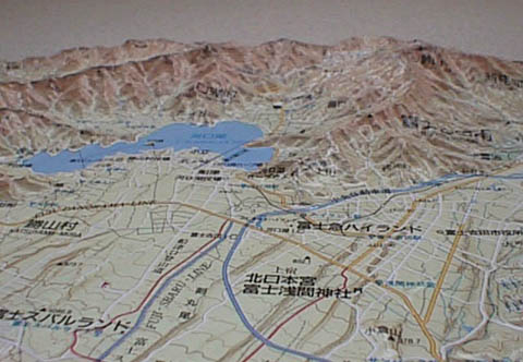 富士山の大型立体地図