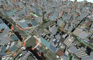 秋葉原の街並み３次元建物形状データ