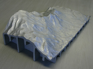 アルミ鋳物地形模型原型写真