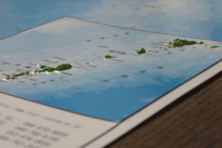 立体地図カレンダー 拡大写真（沖縄）