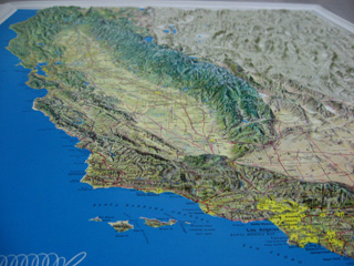 カリフォルニア立体地図写真