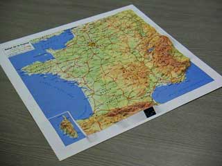 フランスレリーフマップ