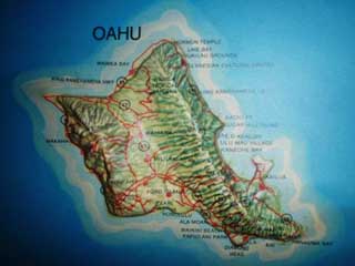 ハワイの立体地図 拡大写真