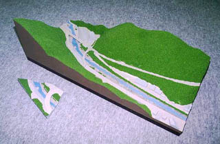 山間部道路計画模型写真
