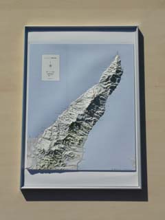 知床半島立体地図・立体レリーフマップ写真