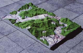 埼玉県寄居町航空写真立体地図