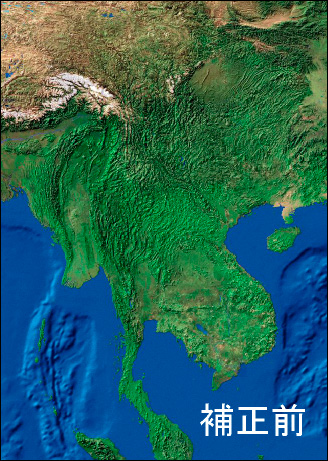 立体スクリーンプロジェクションマッピングの位置ズレ補正画像(補正前の原画像）東南アジア